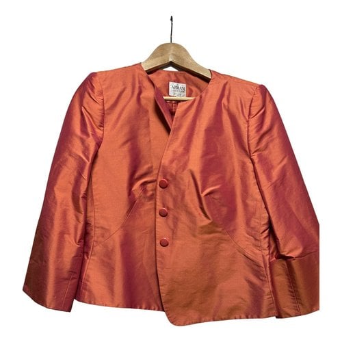 Pre-owned Armani Collezioni Silk Blazer In Orange
