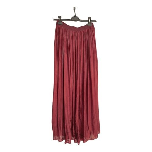 Pre-owned Dixie Maxi Skirt In Burgundy