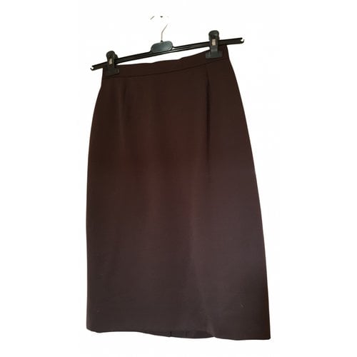 Pre-owned Guy Laroche Wool Skirt In Brown