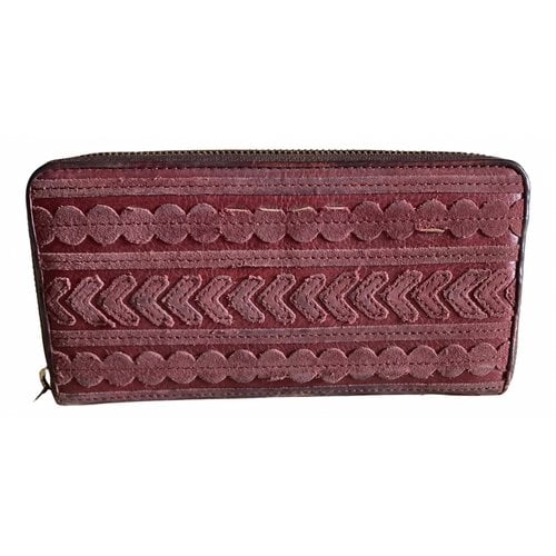 Pre-owned Fossil Leather Wallet In Burgundy