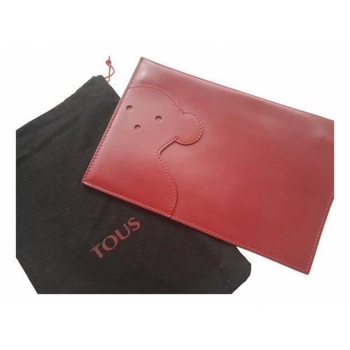 Pre-owned Tous Leather Clutch Bag In Burgundy