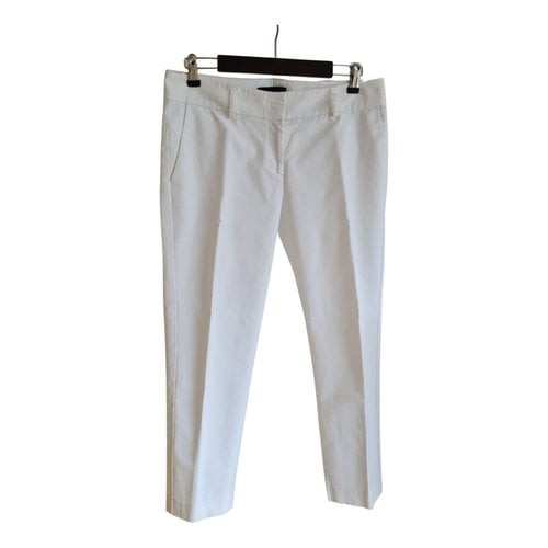 Pre-owned Piazza Sempione Straight Pants In White