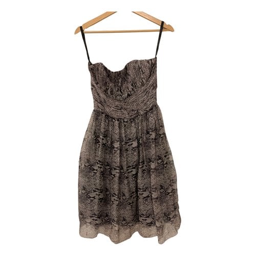 Pre-owned Anna Sui Silk Mid-length Dress In Metallic