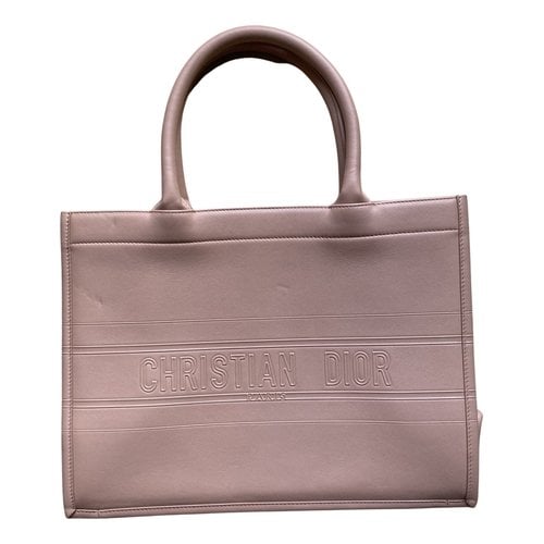 Pre-owned Dior Book Tote Leather Tote In Pink