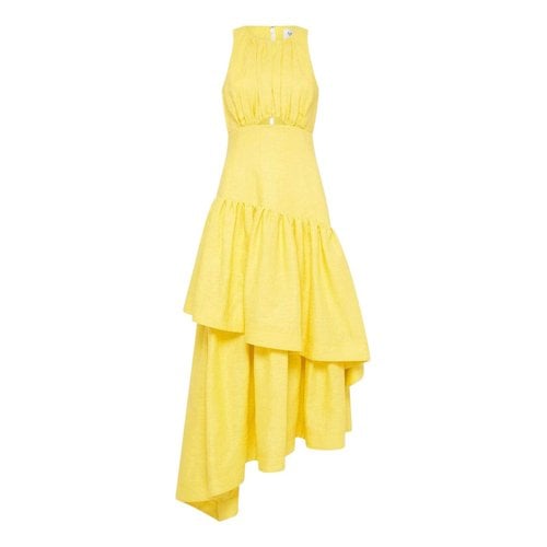Pre-owned Aje Linen Mid-length Dress In Yellow
