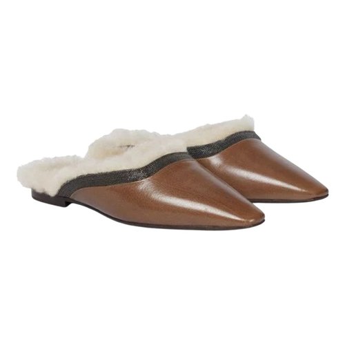 Pre-owned Brunello Cucinelli Leather Mules & Clogs In Brown