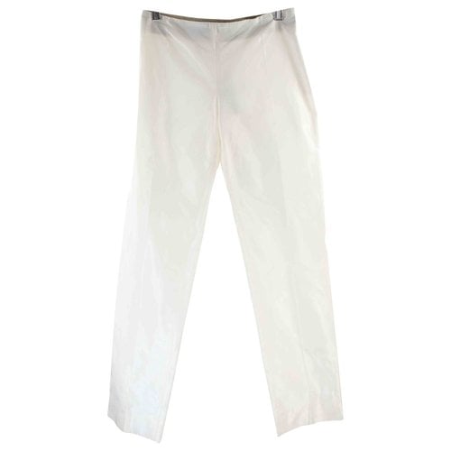 Pre-owned Moschino Silk Straight Pants In Beige