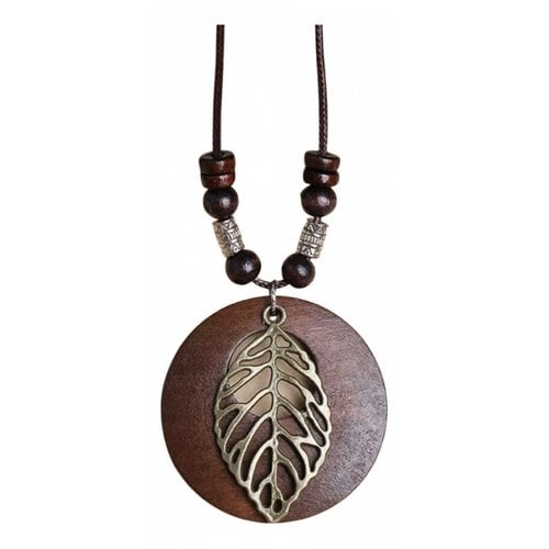 Pre-owned Sunflower Leather Necklace In Brown