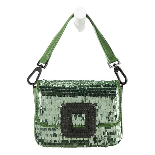 Pre-owned Anthropologie Glitter Handbag In Green