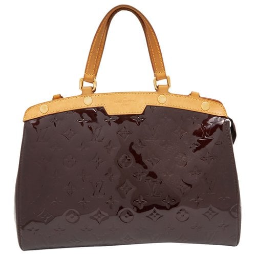 Pre-owned Louis Vuitton Patent Leather Satchel In Burgundy