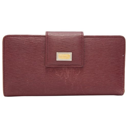 Pre-owned Dolce & Gabbana Leather Wallet In Burgundy