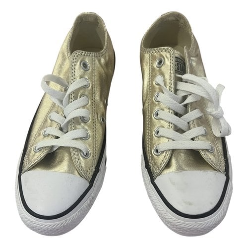 Pre-owned Converse Cloth Trainers In Gold