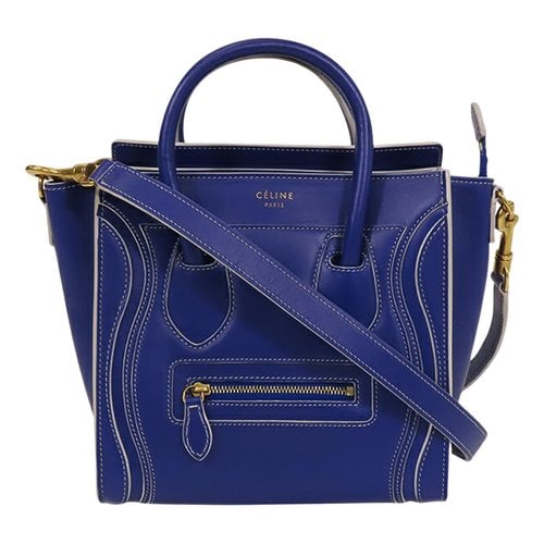 Pre-owned Celine Leather Satchel In Blue