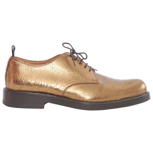 Pre-owned Marc Jacobs Leather Lace Ups In Gold