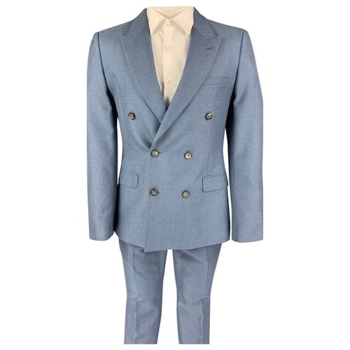 Pre-owned Alexander Mcqueen Wool Suit In Blue