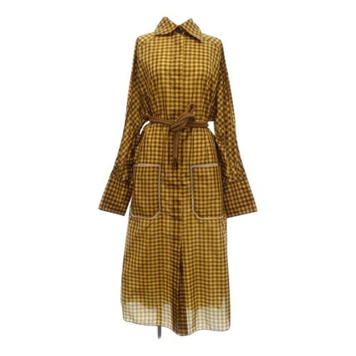 Pre-owned Fendi Silk Maxi Dress In Yellow