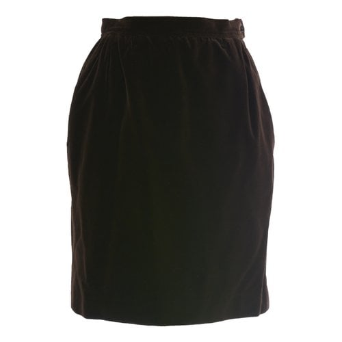 Pre-owned Saint Laurent Velvet Mini Skirt In Brown