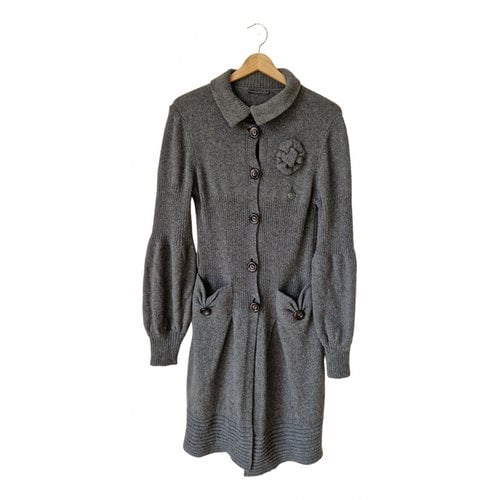 Pre-owned Annarita N Wool Cardigan In Grey