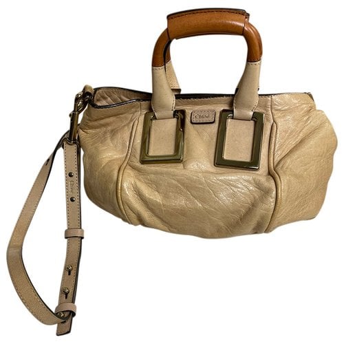 Pre-owned Chloé Ethel Leather Crossbody Bag In Beige