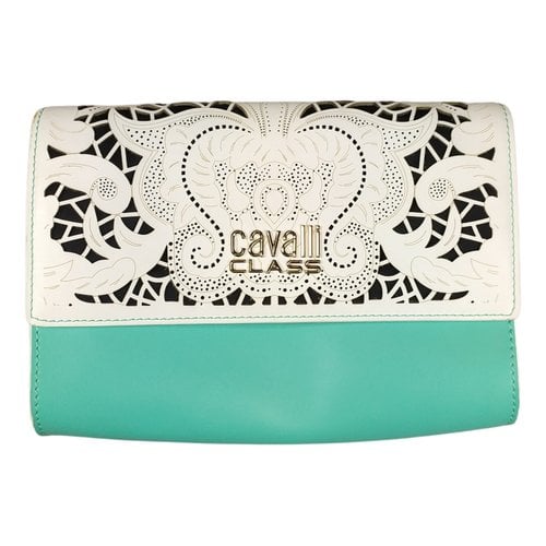 Pre-owned Class Cavalli Leather Clutch Bag In Green