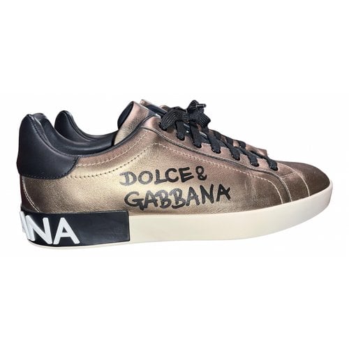 Pre-owned Dolce & Gabbana Leather Lace Ups In Silver