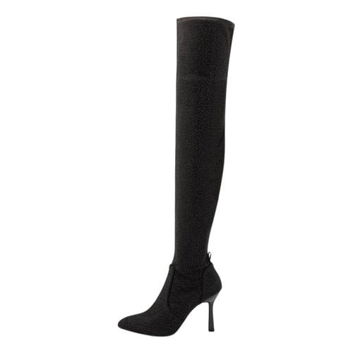 Pre-owned Kurt Geiger Leather Western Boots In Black