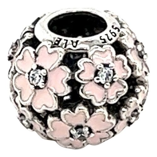 Pre-owned Pandora Silver Pendant In Pink