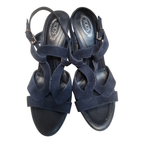 Pre-owned Tod's Sandal In Navy