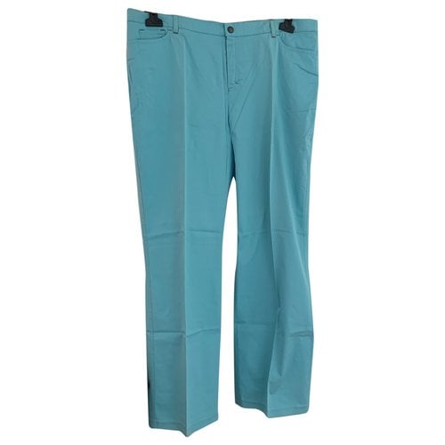 Pre-owned Krizia Straight Pants In Turquoise