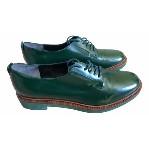 Pre-owned Robert Clergerie Leather Lace Ups In Green
