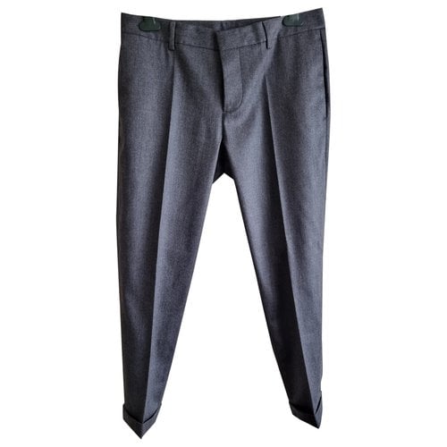 Pre-owned Dsquared2 Wool Slim Pants In Grey