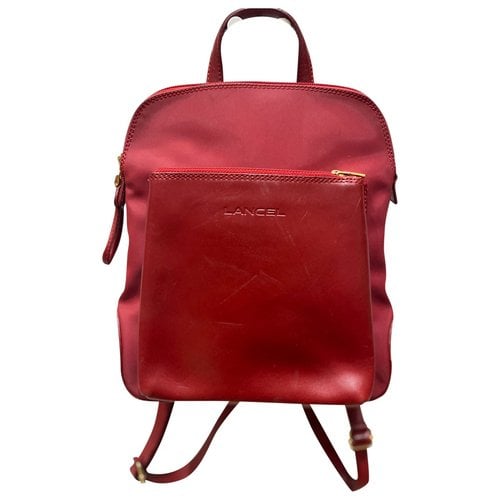 Pre-owned Lancel Leather Backpack In Red