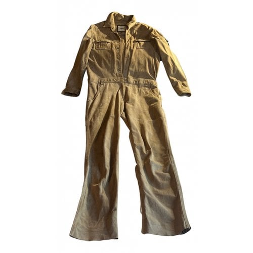 Pre-owned Max & Moi Leather Jumpsuit In Camel