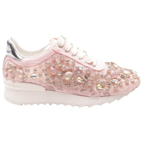 Pre-owned Casadei Leather Trainers In Pink