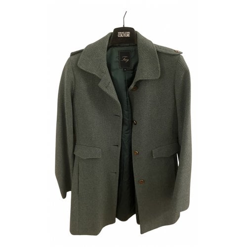 Pre-owned Fay Wool Coat In Green