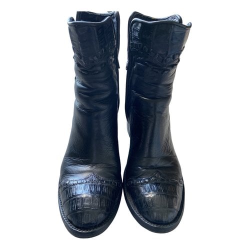 Pre-owned Mexicana Leather Boots In Black