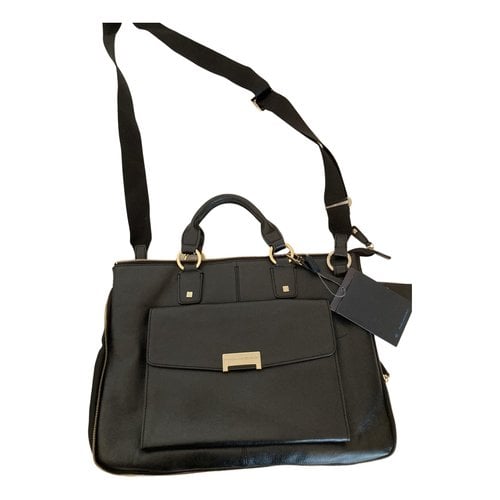 Pre-owned Piquadro Leather Handbag In Black