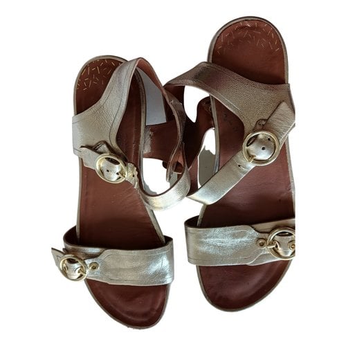 Pre-owned Bocage Leather Sandal In Gold