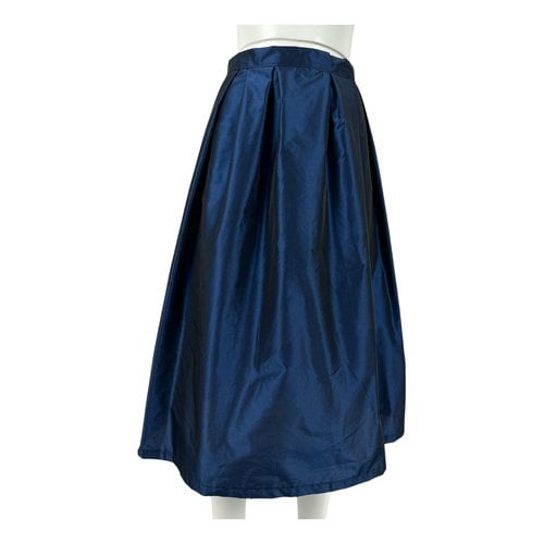 Pre-owned Just Cavalli Silk Maxi Skirt In Blue