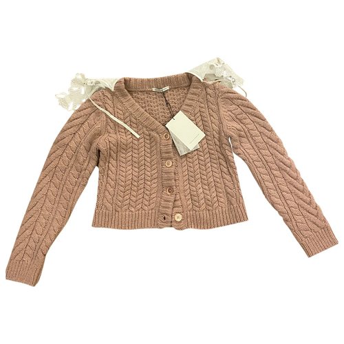 Pre-owned Cecilie Bahnsen Wool Cardigan In Pink