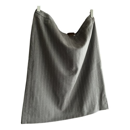 Pre-owned Giorgio Armani Wool Mid-length Skirt In Grey