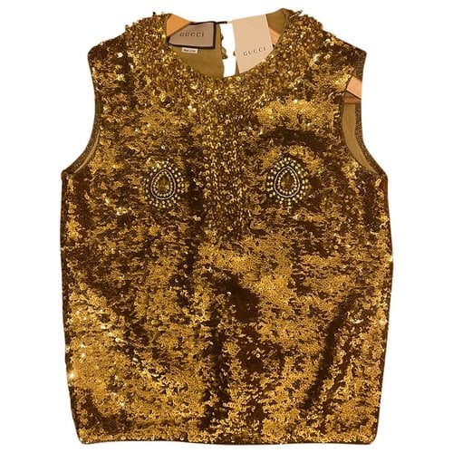 Pre-owned Gucci Glitter Top In Gold