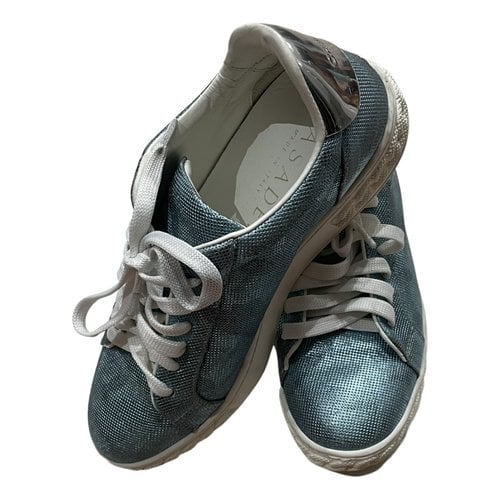 Pre-owned Casadei Leather Trainers In Blue