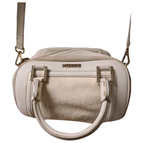 Pre-owned Missoni Pony-style Calfskin Handbag In Beige