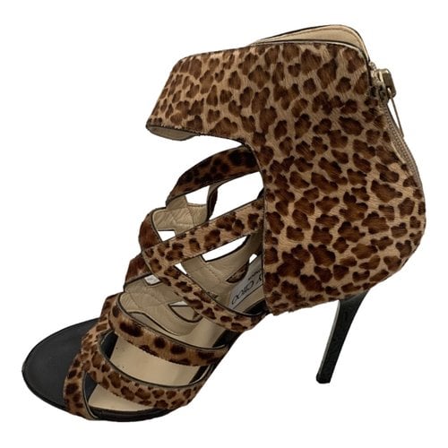 Pre-owned Jimmy Choo Cloth Sandals In Brown
