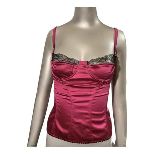 Pre-owned D&g Silk Corset In Pink