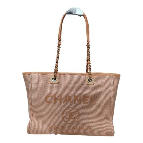 Pre-owned Chanel Deauville Tote In Orange