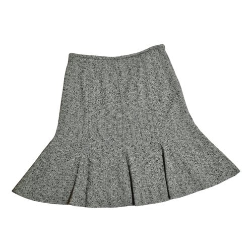 Pre-owned Krizia Wool Mid-length Skirt In Grey