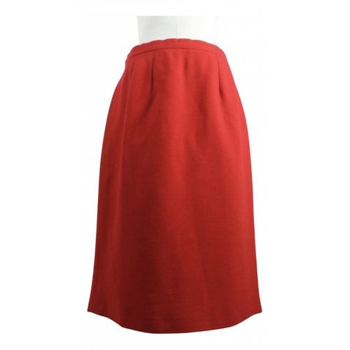 Pre-owned Celine Wool Mid-length Skirt In Red