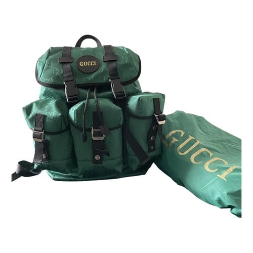 Pre-owned Gucci Cloth Backpack In Green